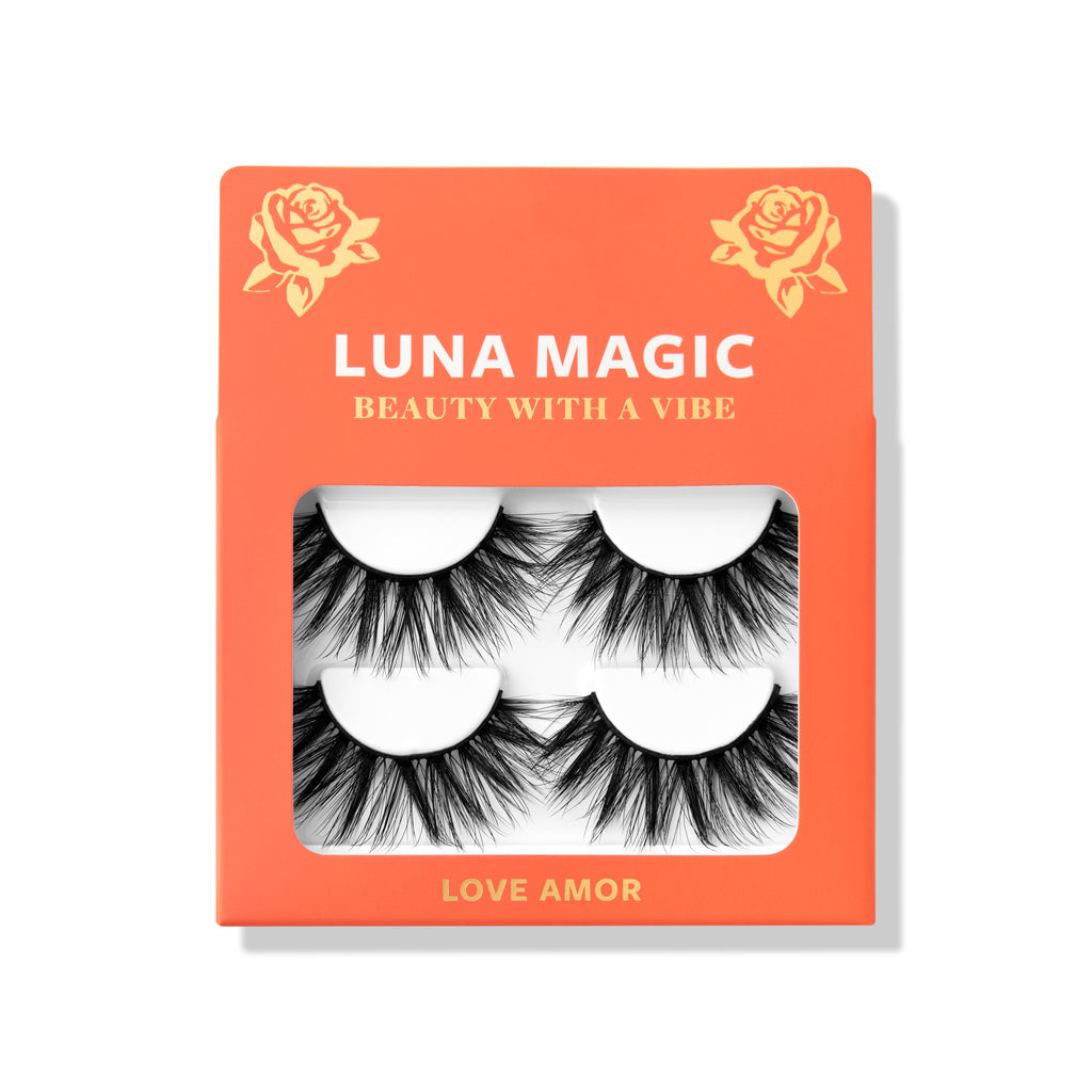 Love Amor, 100% Faux Mink Lashes, 2 Pairs – LUNA MAGIC BEAUTY